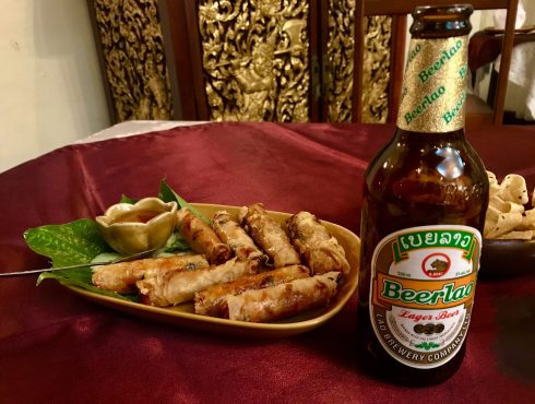 Springrolls and Laos beer