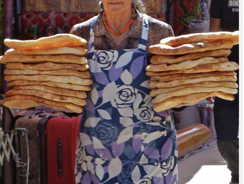 Market women with bread